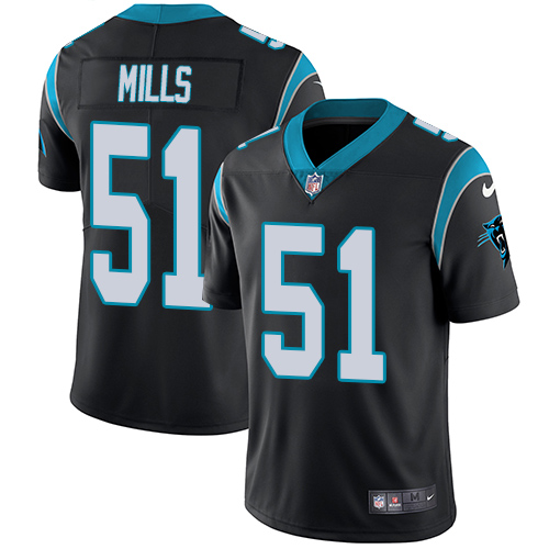 Nike Panthers #51 Sam Mills Black Team Color Men's Stitched NFL Vapor Untouchable Limited Jersey - Click Image to Close